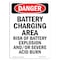 Signmission OSHA Sign, 14" Height, Rigid Plastic, Portrait Battery Charging Area Risk Of Explosion, Portrait OS-DS-P-1014-V-1841 - alternate 1